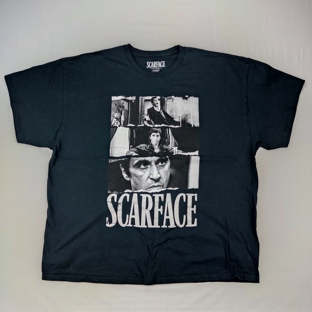 Hybrid Apparel T-Shirt Mens 3X Black Scarface Tony Montana Movie Graphic Tee